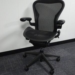 Herman Miller Used Aeron Chairs, 2 Lever Fully Adjustable Arms, Graphite Size C