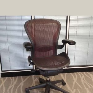 Herman Miller Used Aeron Chairs, Fully Adjustable, Red Mesh, Size B