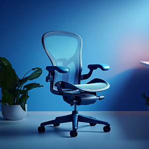 Pre Owned Used Aeron Chairs Blue Right Facing